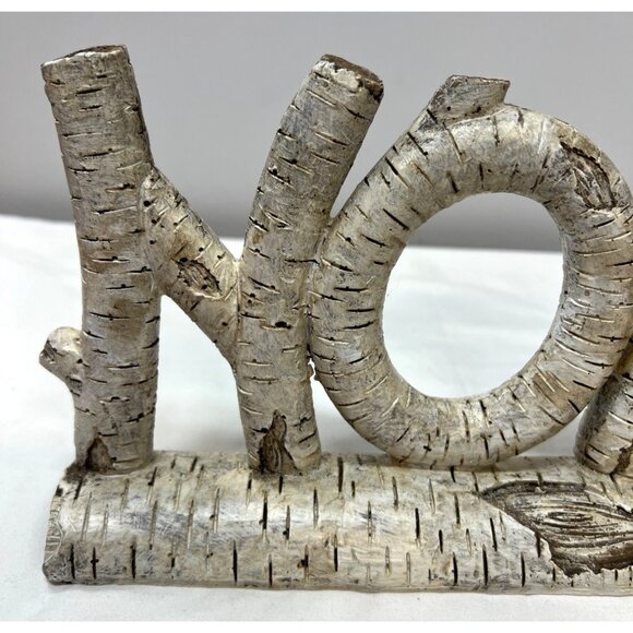 Rustic Birch Wood Look Resin "Noel" Tabletop Decor - Picture 2 of 4